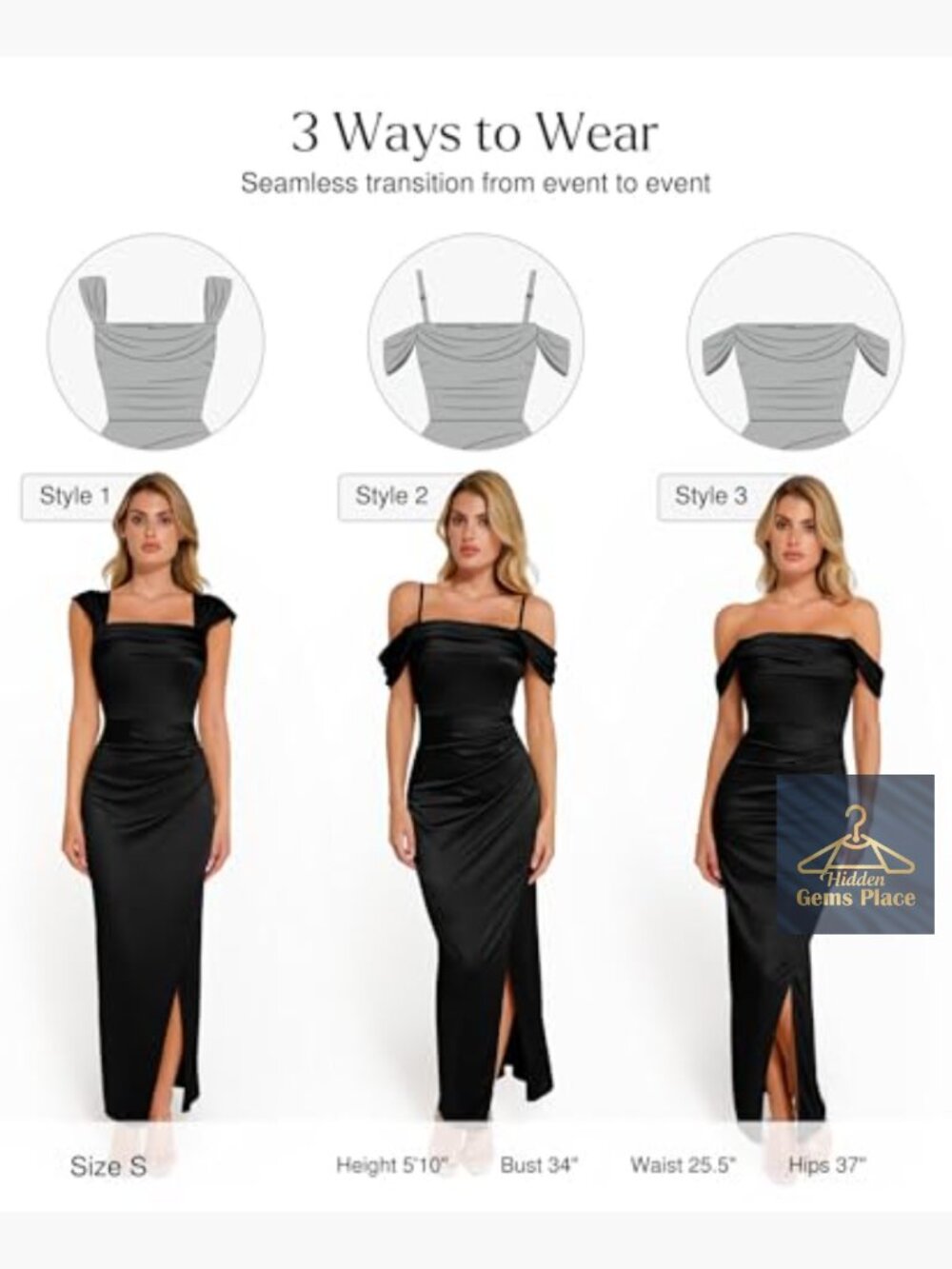 Maxi Dress with Built-in Shapewear, Off Shoulder Bodycon Formal Gown - Picture 3 of 7